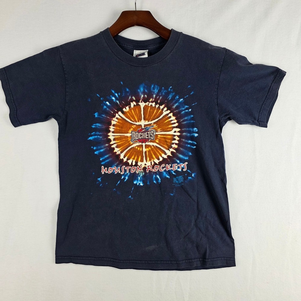 CSA Houston Rockets Youth XL Navy Blue Tie Dye Basketball Graphic T-Shirt